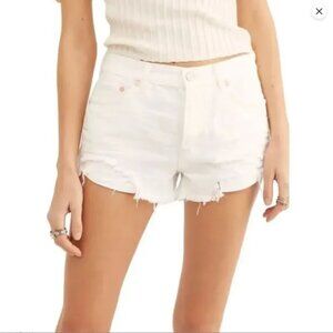 Free People We the Free Loving Good Vibrations Cutoff Denim Shorts